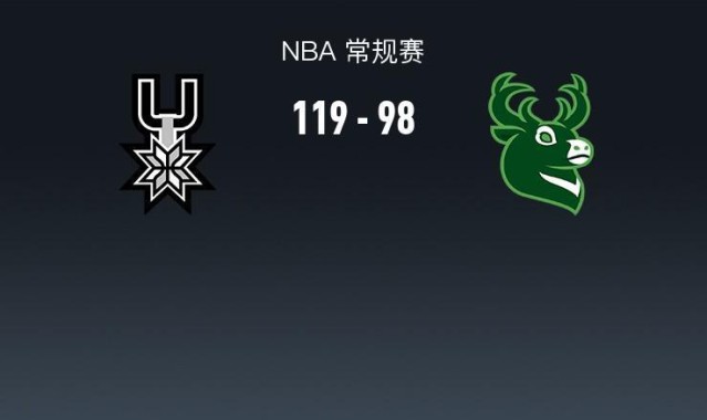 星空体育登录入口-NBA战报：马刺119-98大胜雄鹿，文班亚马22+10+1